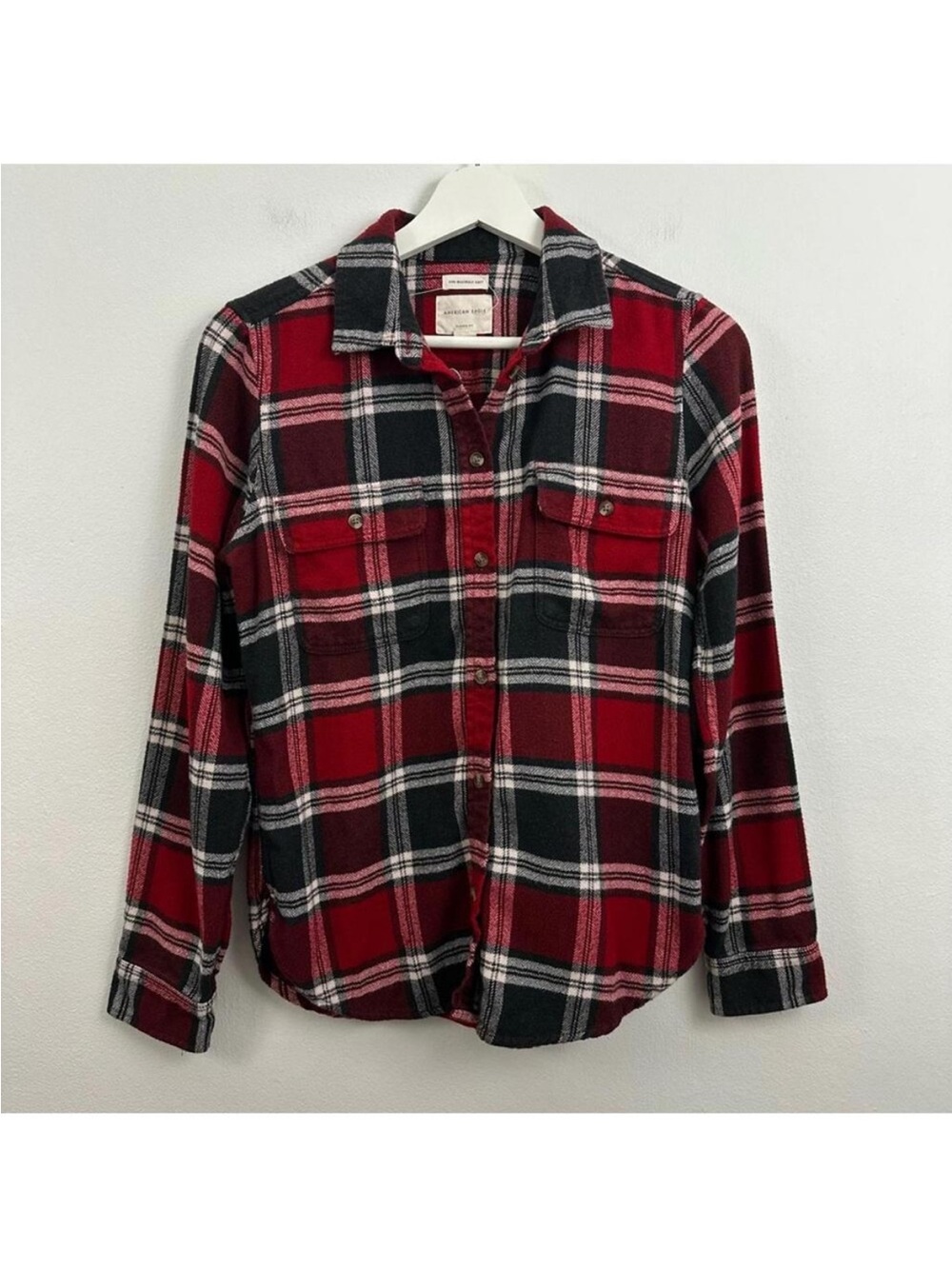 American Eagle Women’s Plaid Ahh-amazingly Soft Button Down Shirt Size S